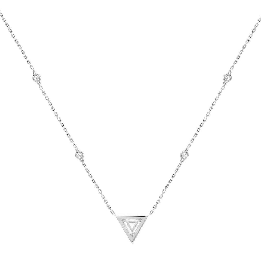 Messika 0.47Cttw Thea Diamond Chain Necklace 18K White Gold 17.5 Inches - Picture 3 of 5